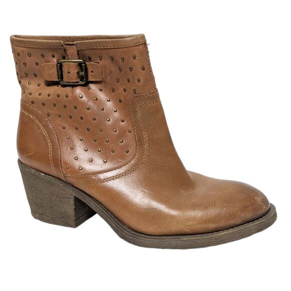 LUCKY BRAND Butler Leather Studded Ankle Boots 8.5 - Picture 1 of 10